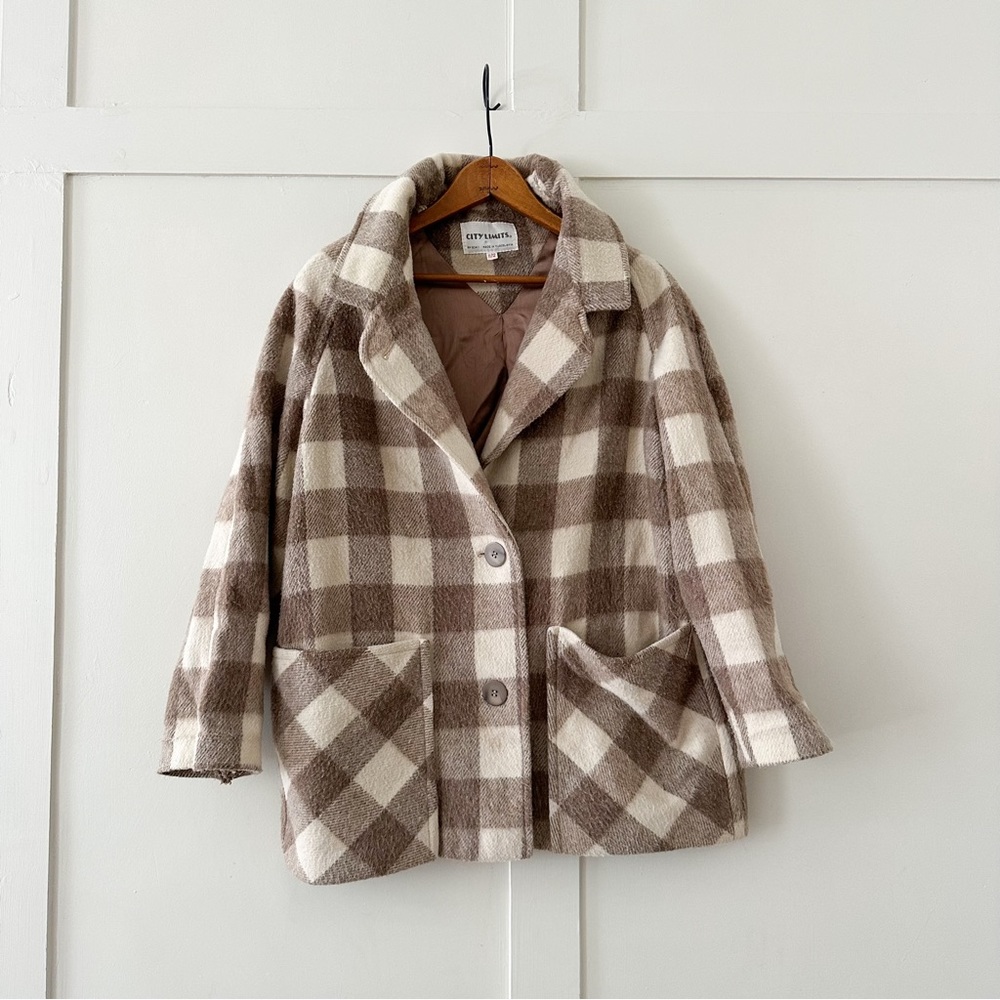 Vintage wool coat gingham